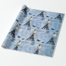 Search for eiffel tower wrapping paper Blue