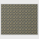 Search for gold damask wrapping paper Black and gold