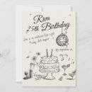 Search for disco ball birthday invitations Hand drawn