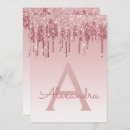 Search for dripping glitter rose gold pink invitations Sparkle