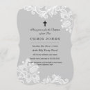 Search for lace christening invitations White