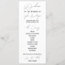 Search for simple script wedding programmes Black and white
