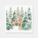 Search for watercolor woodland animals napkins Pine trees