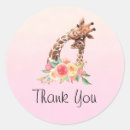 Search for baby giraffe thank you stickers Watercolor