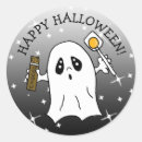 Search for cute cartoon ghost stickers Black