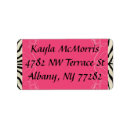 Search for pink zebra return address labels Cheetah