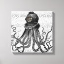 Search for vintage octopus canvas prints Leaf