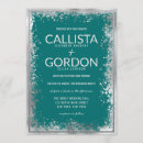 Search for teal and silver wedding invitations Glitter