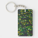 Search for grass rectangular key rings Green