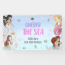 Search for under the sea banners First birthday party