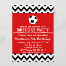 Search for soccer player birthday invitations Red