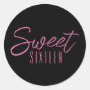 Search for pink black sweet 16 stickers Sixteen