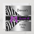 Search for purple 17th birthday invitations Girly