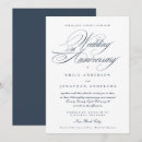 Search for navy blue anniversary invitations Calligraphy