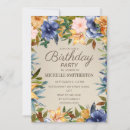 Search for blue and yellow birthday invitations Elegant