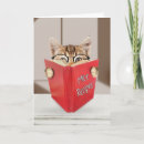 Search for cat reading book cards Tabby