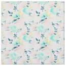 Search for watercolor floral fabric Turquoise