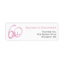 Search for 60th birthday return address labels Minimal typography simple