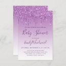Search for purple glitter baby shower invitations Girly