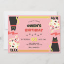 Search for black cat birthday invitations Pink