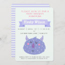 Search for monster baby shower invitations Purple