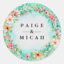 Search for coral bridal shower stickers Watercolor