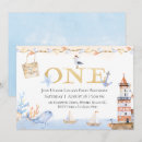 Search for nautical boy 1st birthday invitations Lighthouse