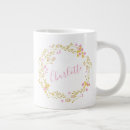 Search for pink and green floral mugs Girly