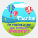 Search for hot air balloon birthday party stickers Thank you