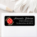 Search for red ornament return address labels Black