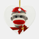 Search for sock monkey christmas tree decorations Red
