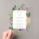 Search for purple watercolor floral wedding invitations Minimalist