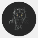 Search for black cat with yellow eyes stickers Kitty