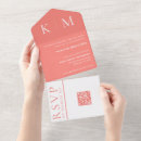 Search for coral pink wedding invitations Chic