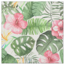 Search for tropical flowers fabric Watercolor