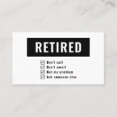 Search for retirement business cards Senior