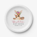 Search for deer baby shower plates Pink