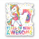 Search for 7 years old birthday stickers Unicorn