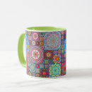 Search for colorful mandala mugs Hippie