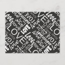Search for love words postcards Black and white