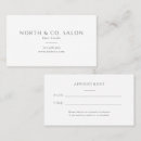 Search for salon appointment cards Typography