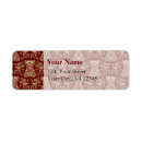 Search for red damask return address labels Girly