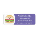 Search for hamburger return address labels Cute