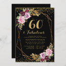 Search for purple 60th birthday invitations Faux glitter