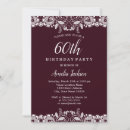 Search for red 60th birthday invitations Burgundy