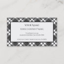 Search for plaid pattern business cards Black and white