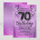 Search for purple 70th birthday invitations Surprise birthday party