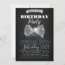 Search for bow tie birthday invitations Silver