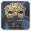 Search for masquerade wedding stickers Gold
