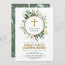 Search for greenery first communion invitations Eucalyptus